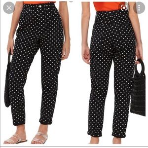 Topshop High Rise Polka Dot Mom Jeans